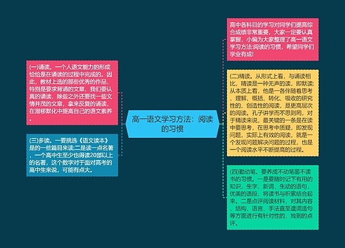 高一语文学习方法：阅读的习惯