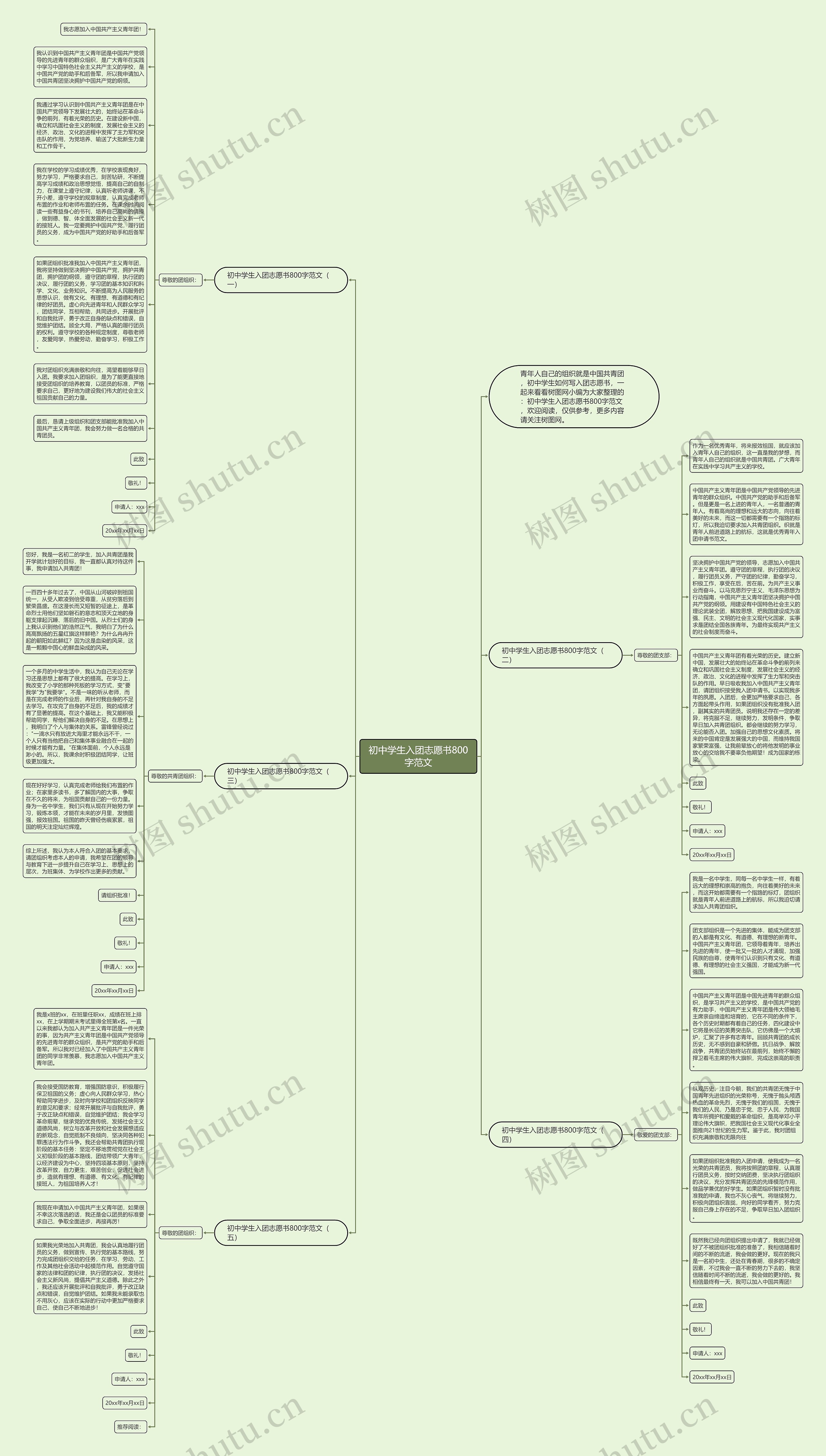 初中学生入团志愿书800字范文思维导图
