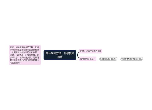 高一学习方法：化学复习技巧