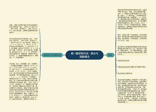 高一数学知识点:集合与函数概念思维导图