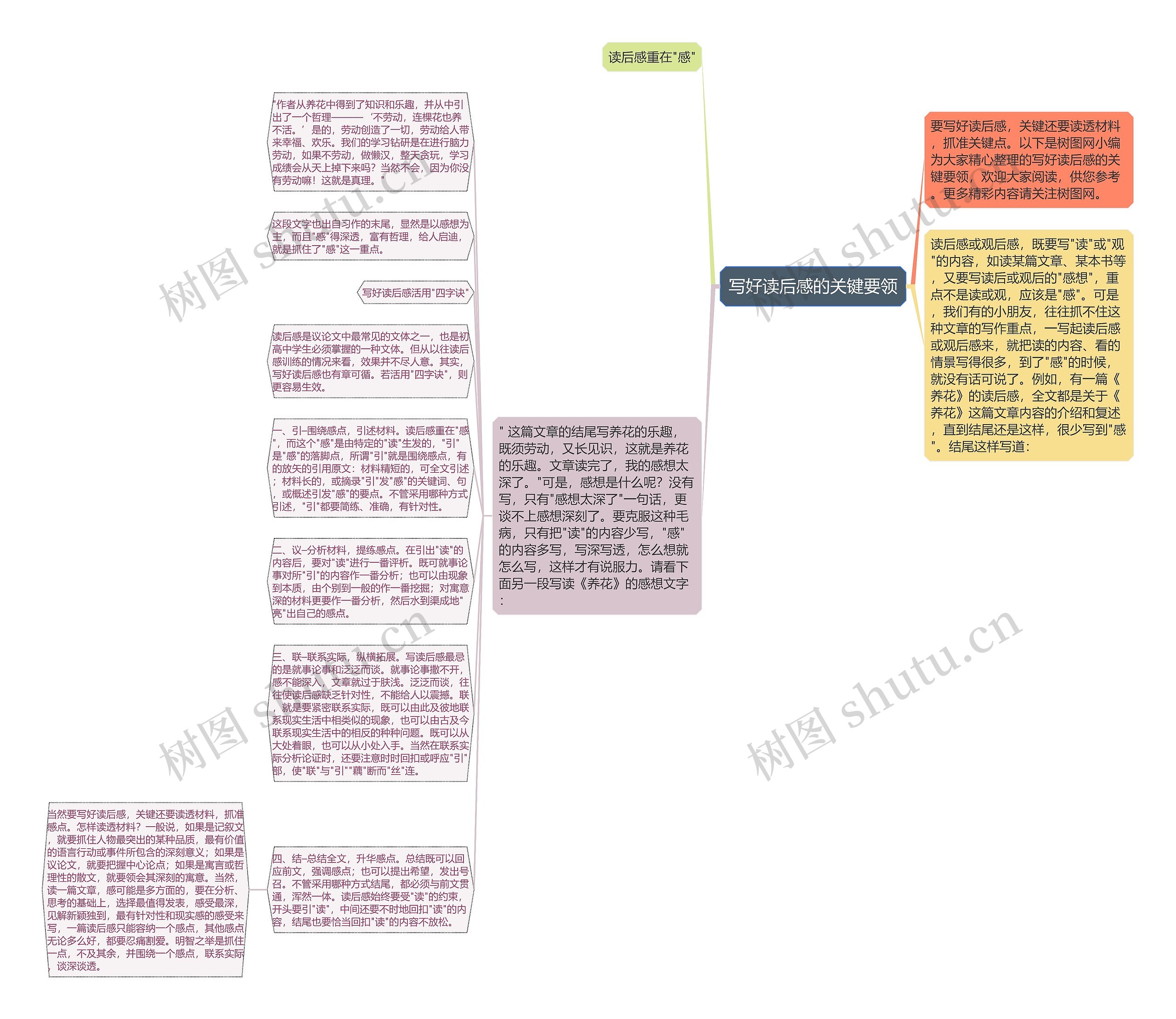 写好读后感的关键要领思维导图