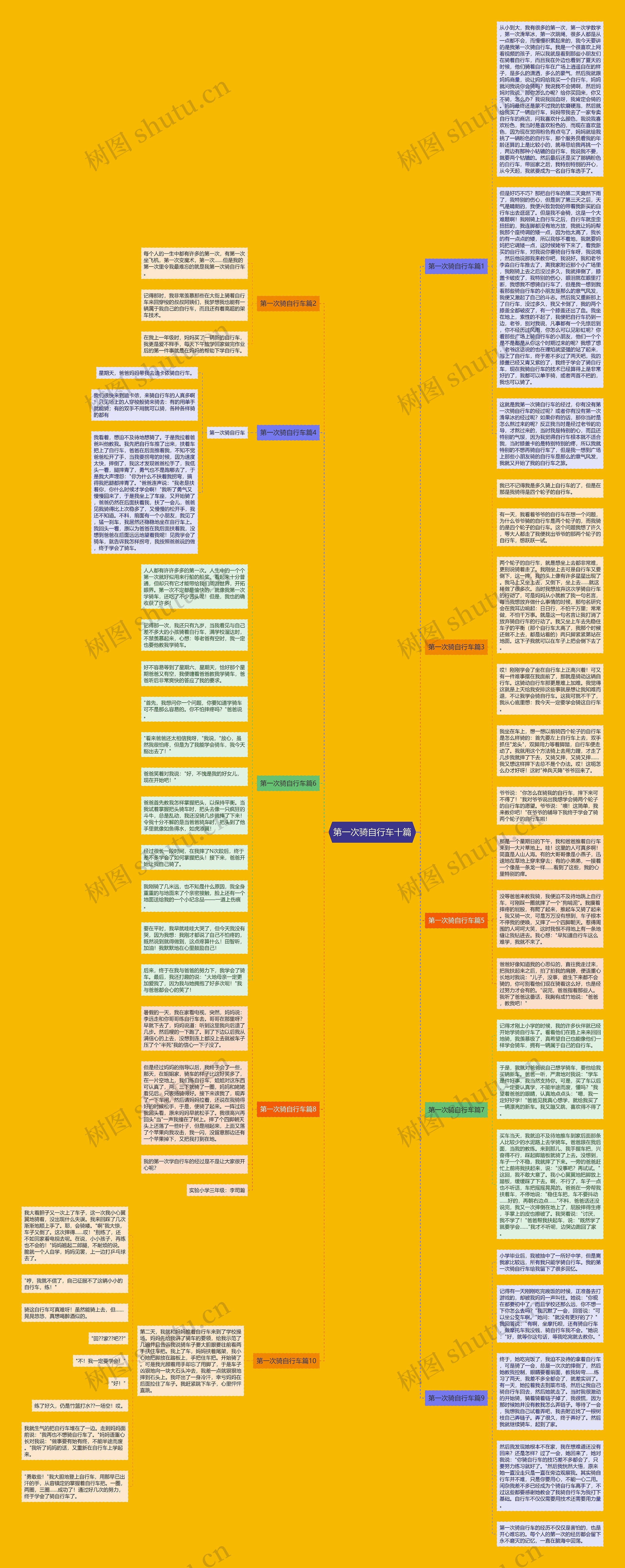 第一次骑自行车十篇思维导图