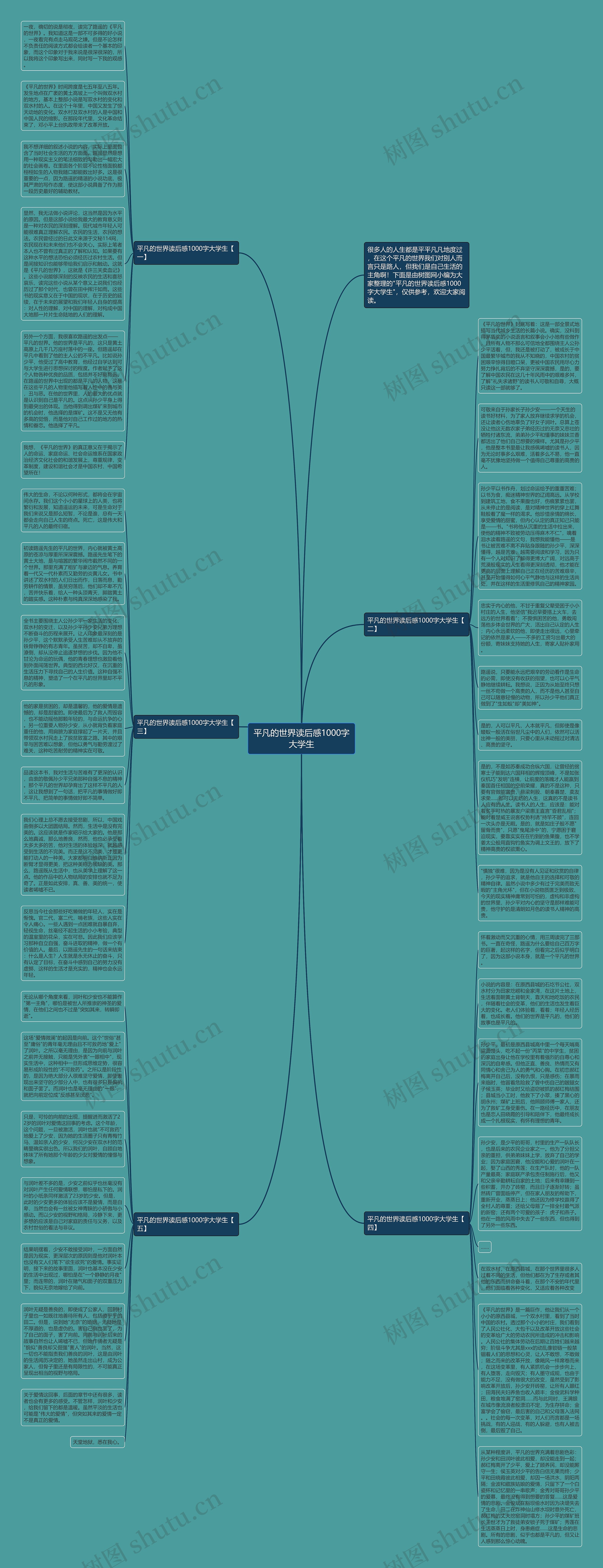 平凡的世界读后感1000字大学生思维导图