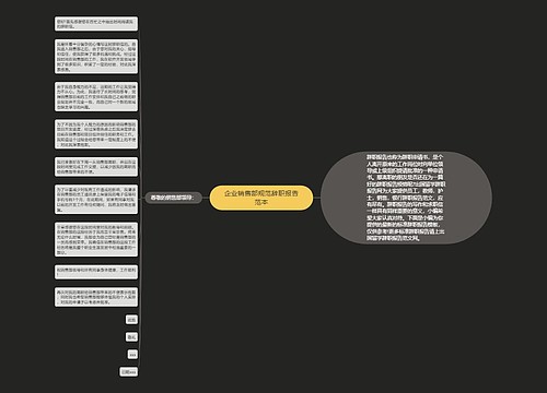 企业销售部规范辞职报告范本