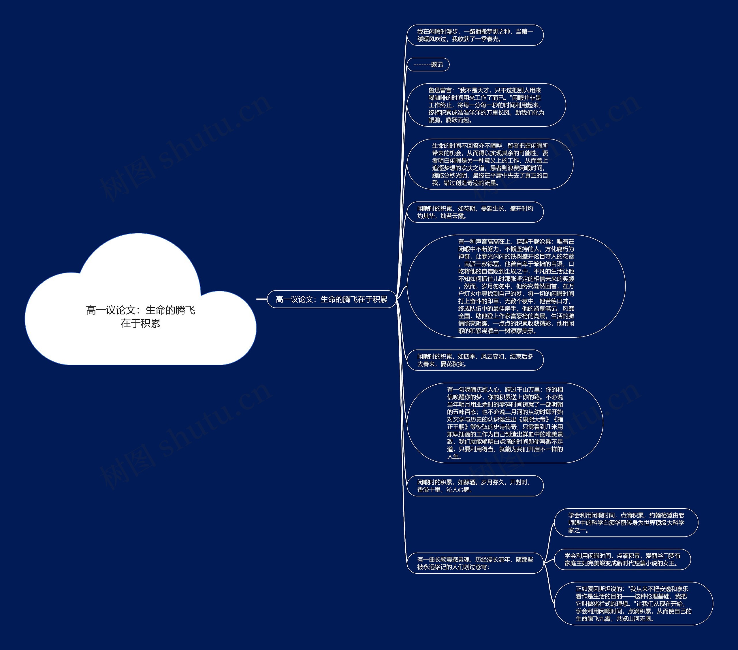 高一议论文：生命的腾飞在于积累思维导图
