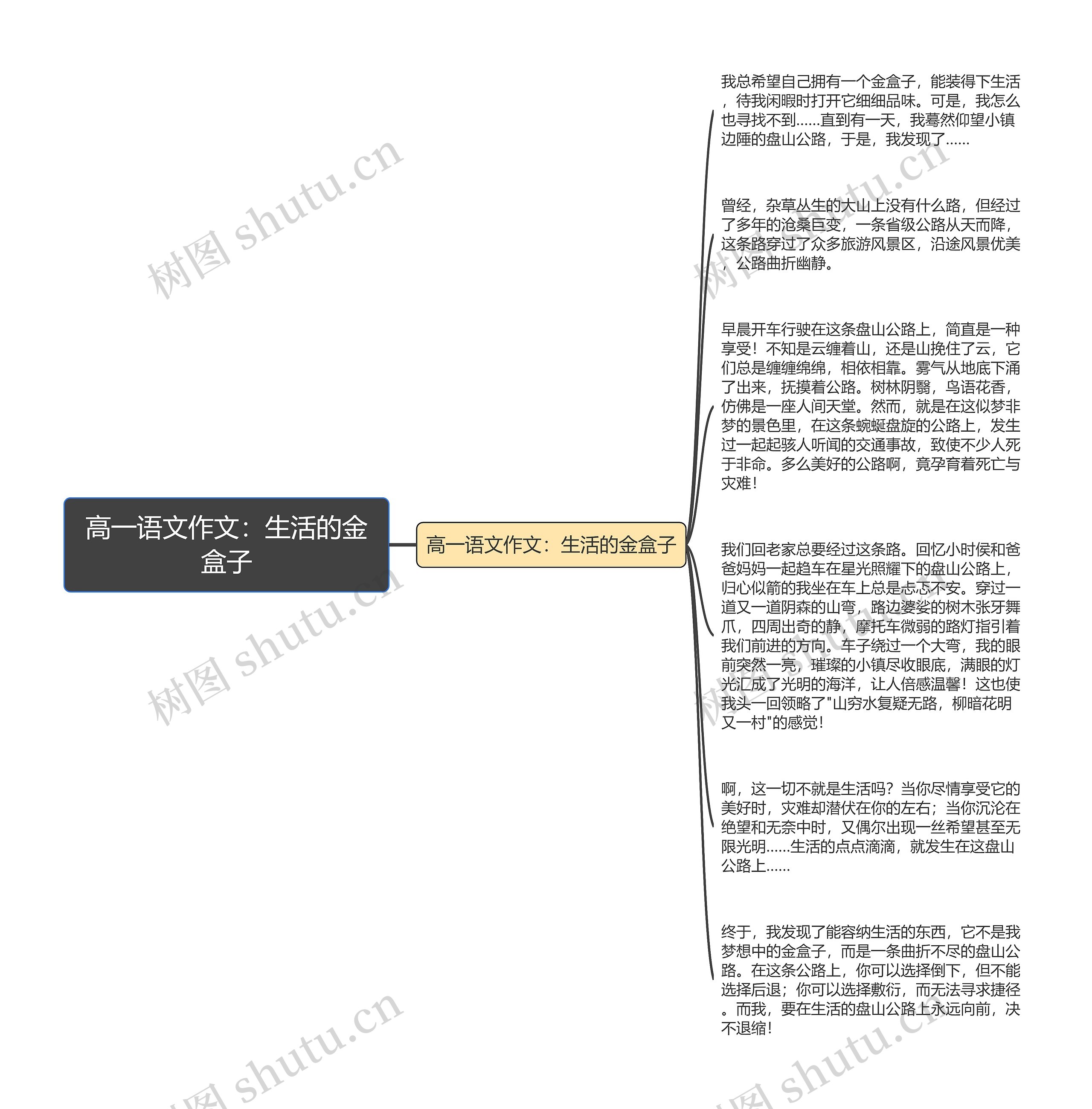 高一语文作文：生活的金盒子思维导图