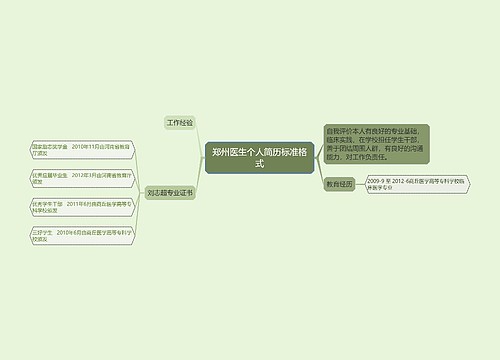 郑州医生个人简历标准格式