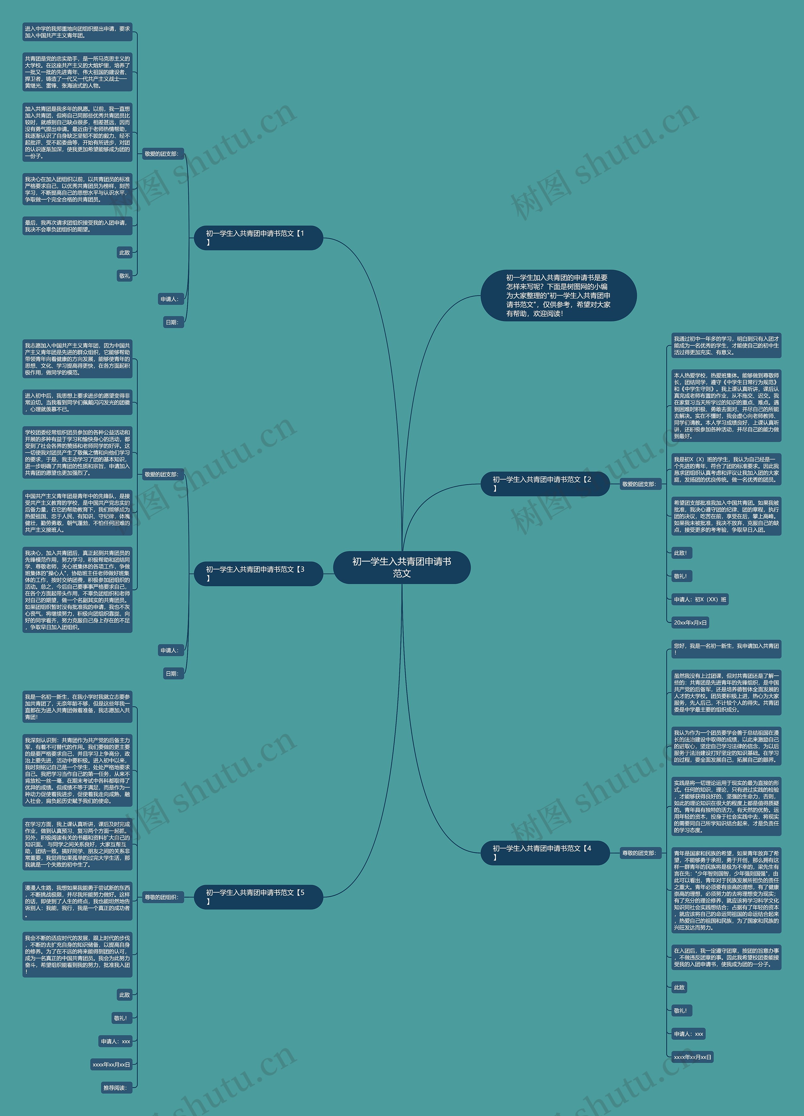 初一学生入共青团申请书范文思维导图