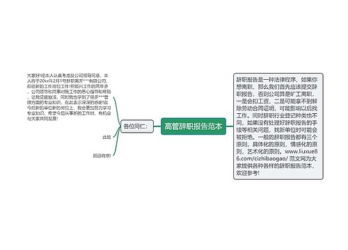 高管辞职报告范本