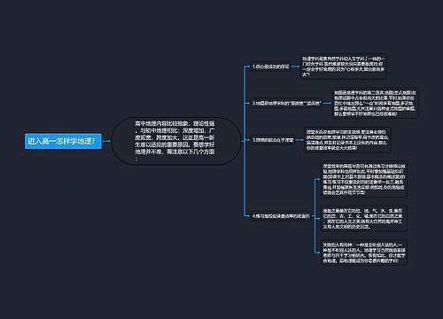 进入高一怎样学地理？