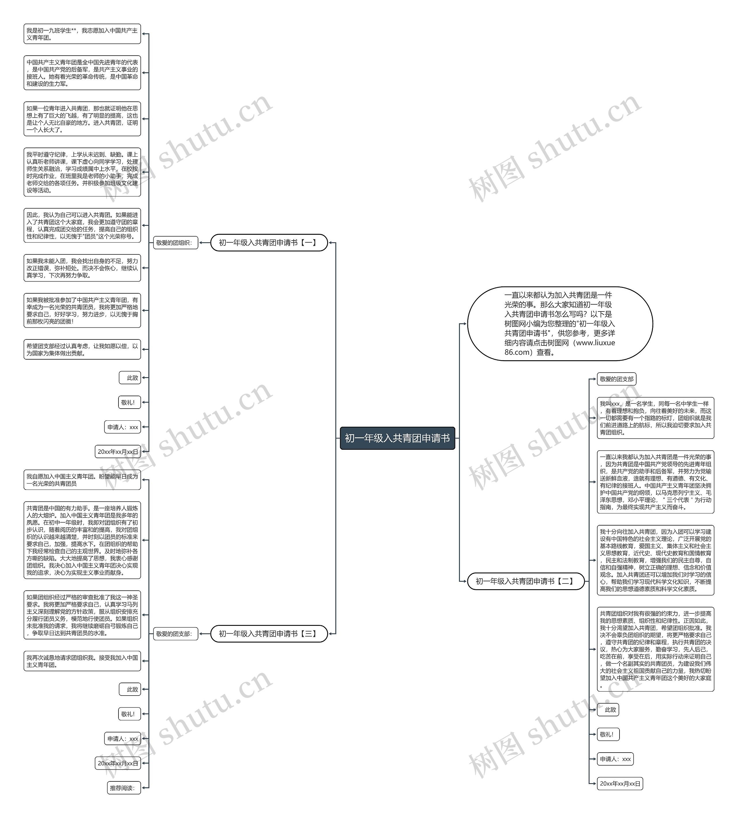 初一年级入共青团申请书思维导图