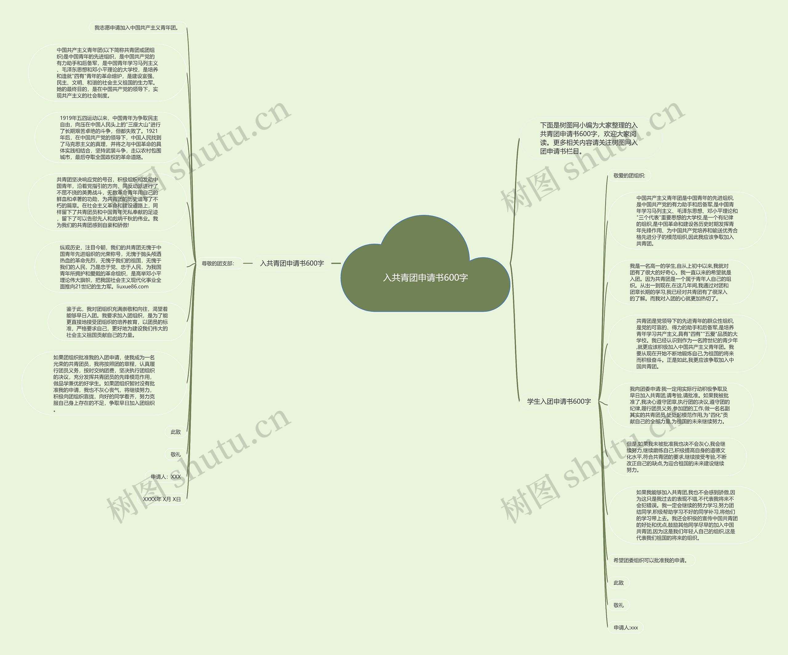 入共青团申请书600字思维导图