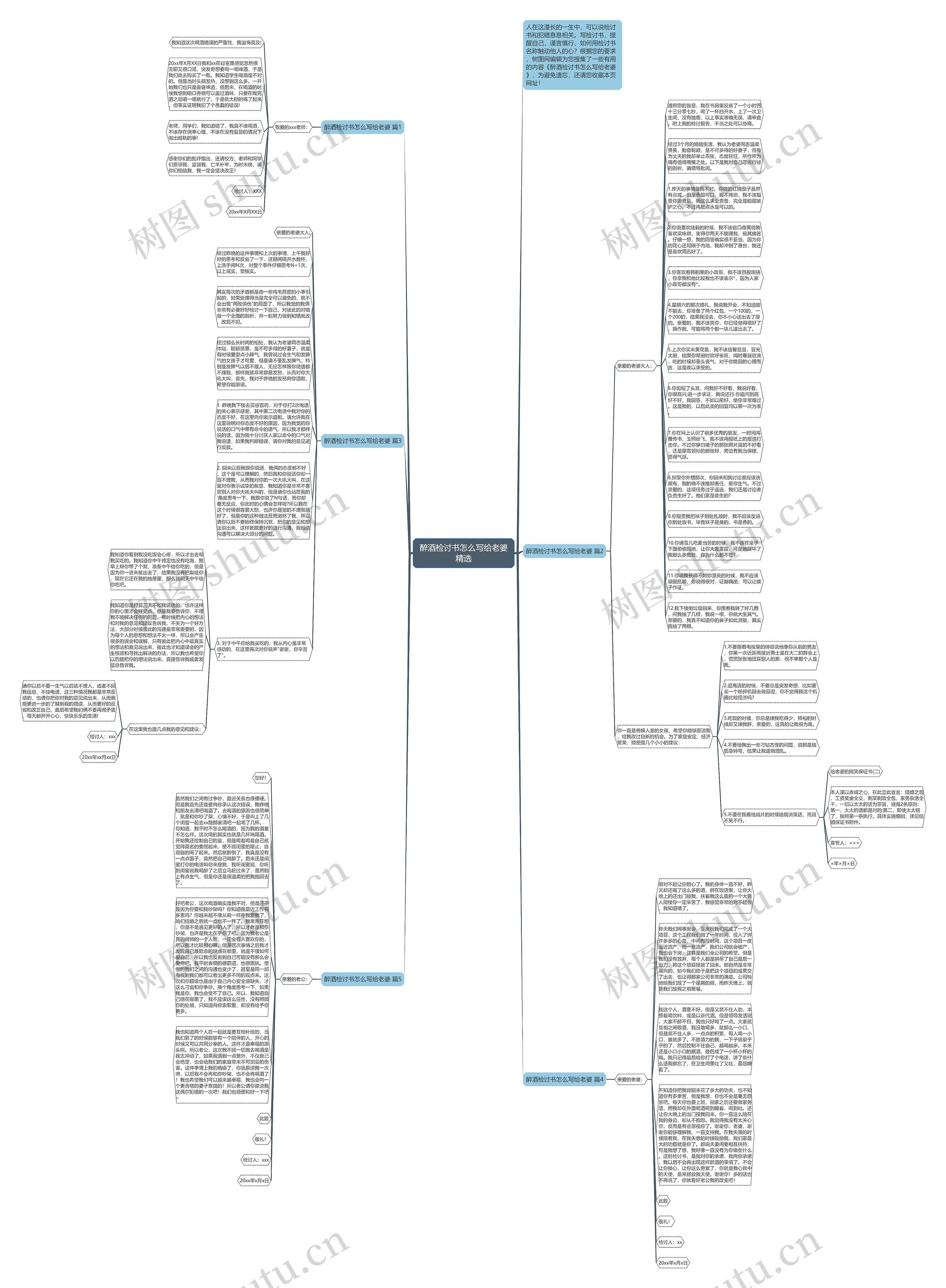 醉酒检讨书怎么写给老婆精选思维导图