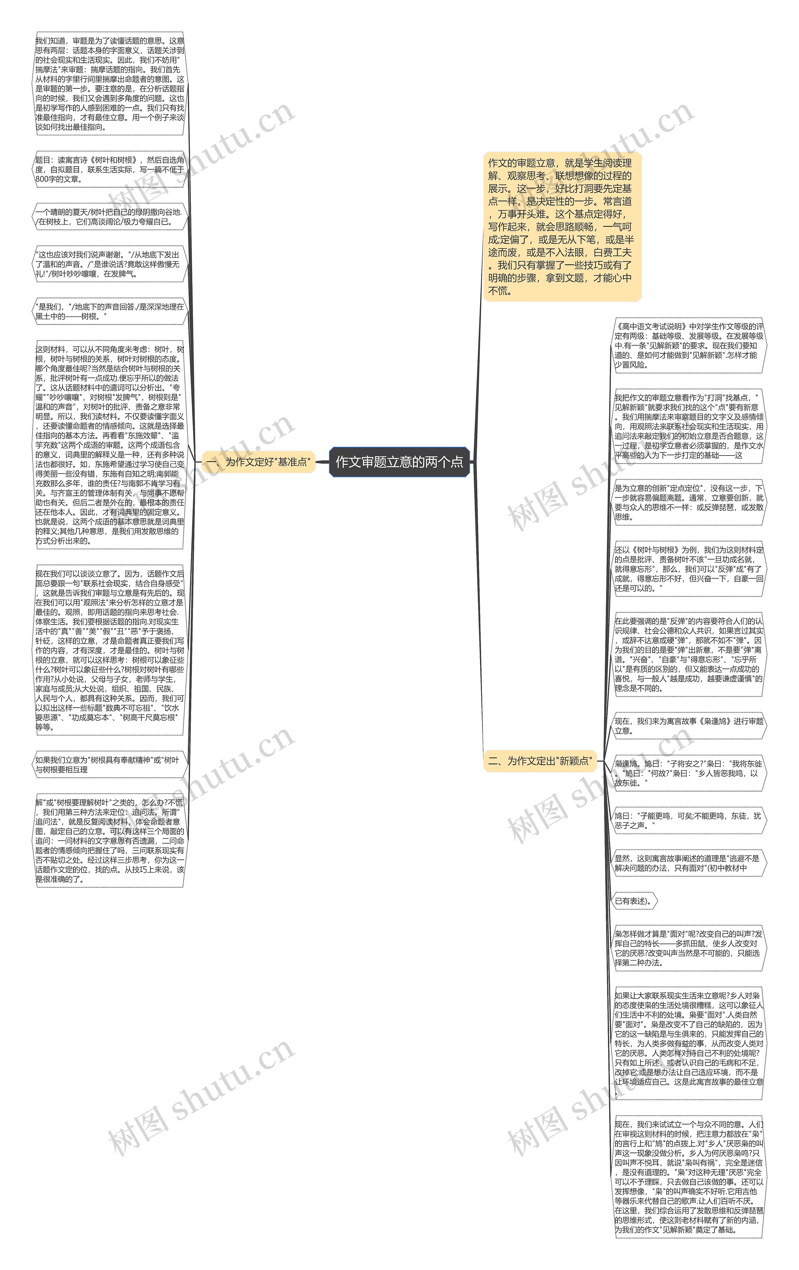 作文审题立意的两个点思维导图