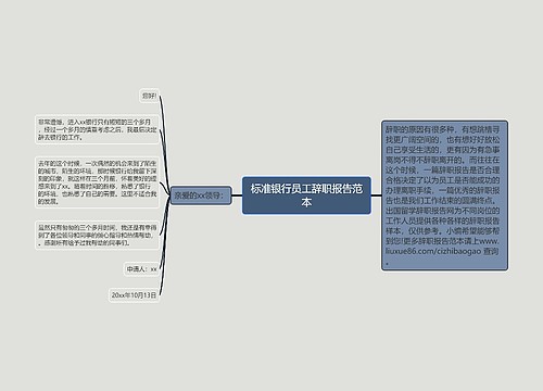 标准银行员工辞职报告范本