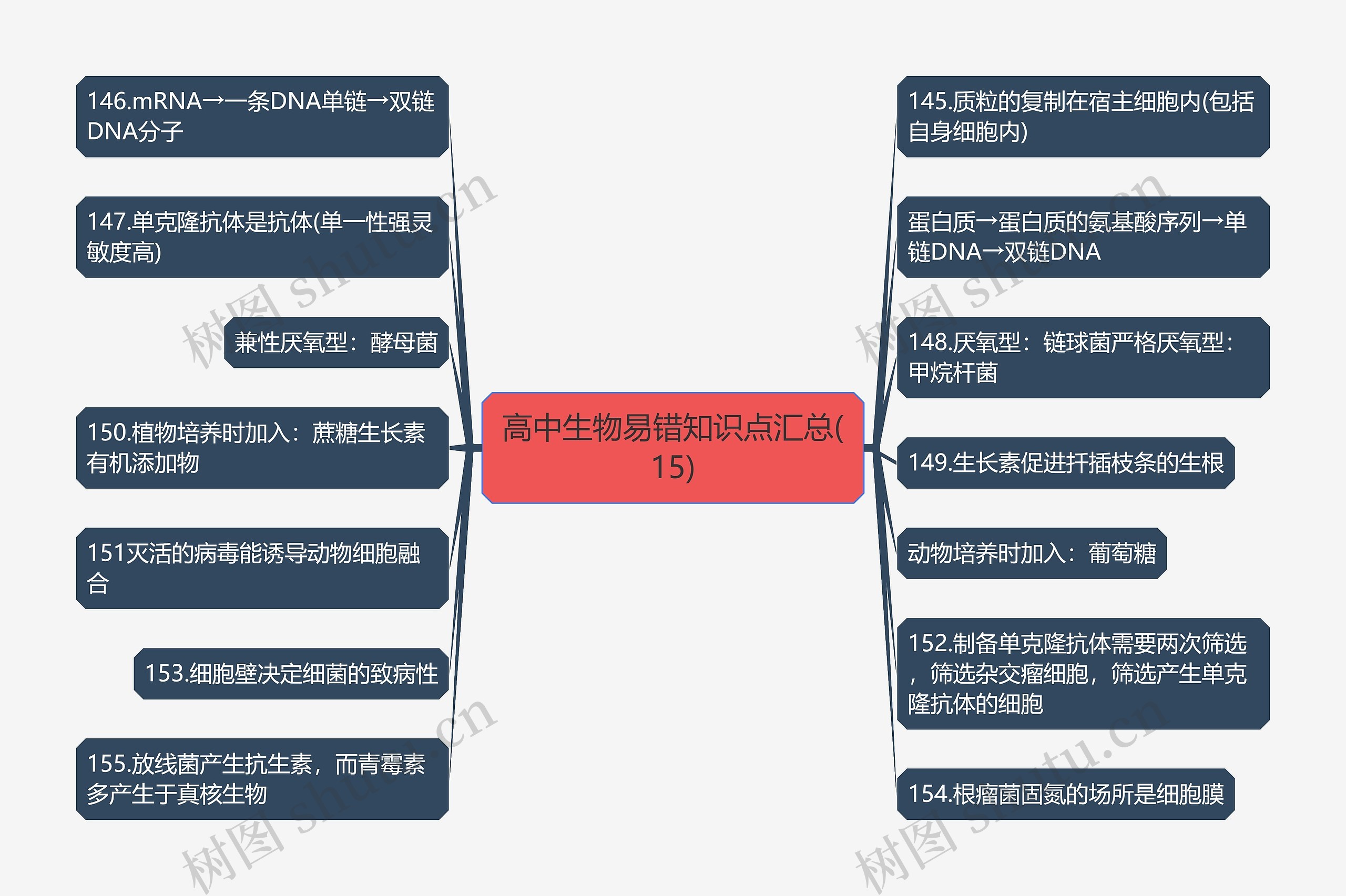 高中生物易错知识点汇总(15)思维导图