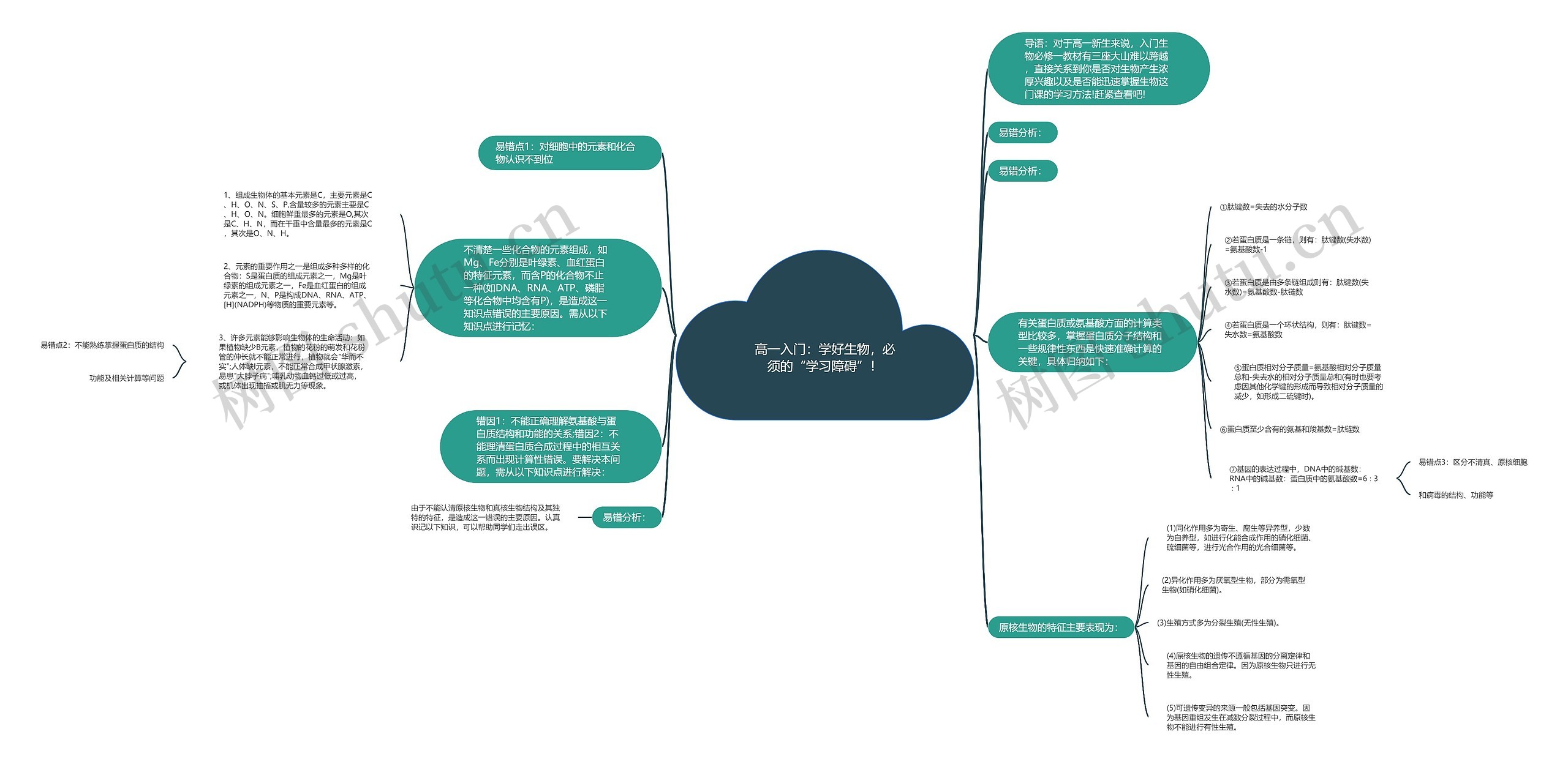 高一入门：学好生物，必须的“学习障碍”！思维导图