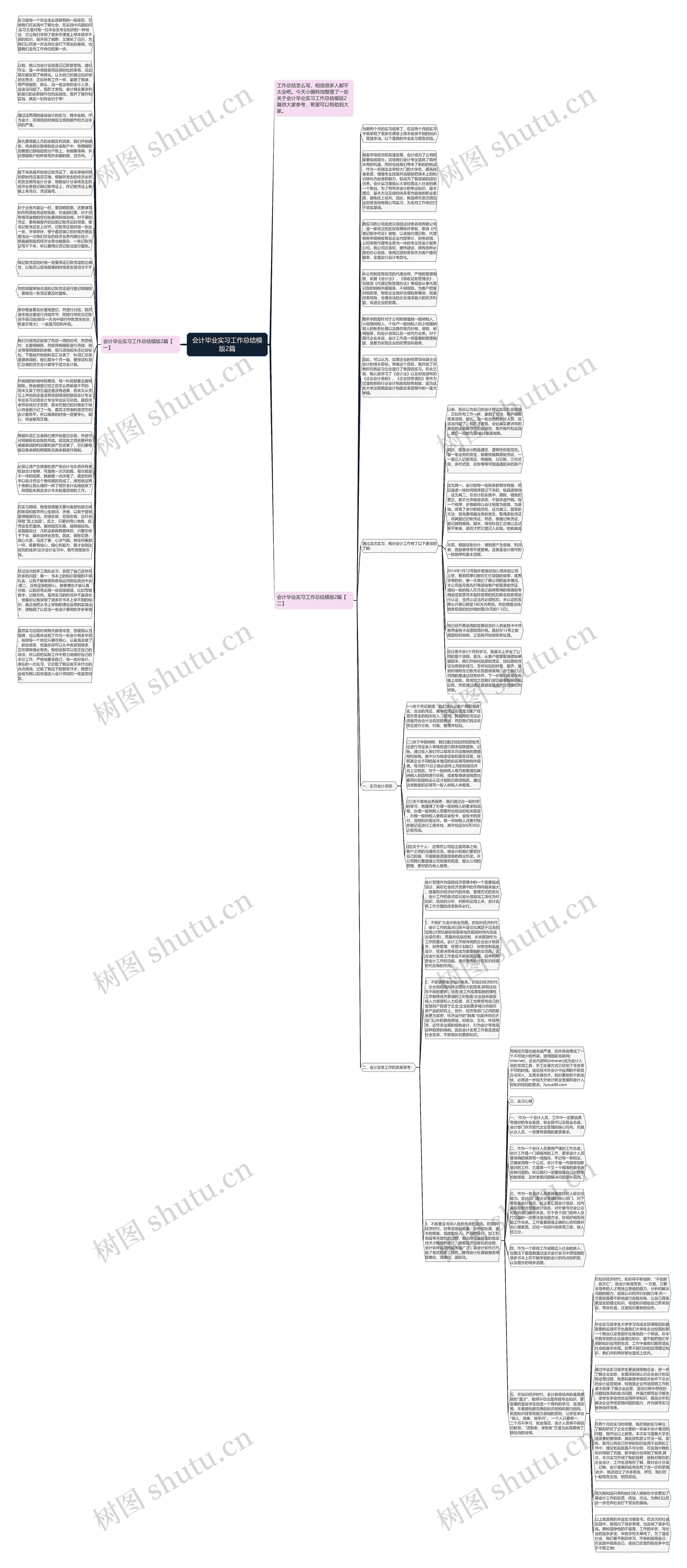 会计毕业实习工作总结2篇思维导图