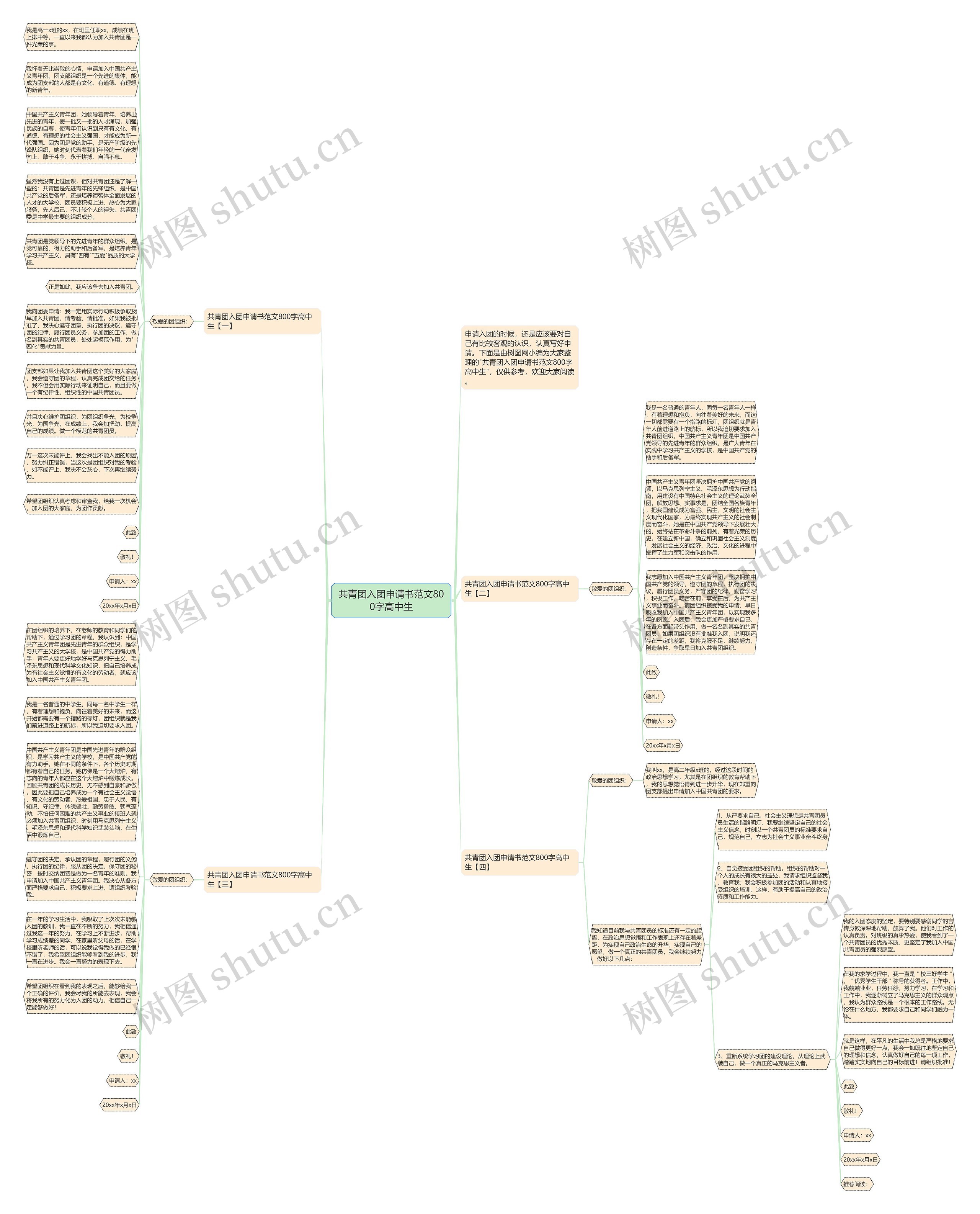 共青团入团申请书范文800字高中生思维导图