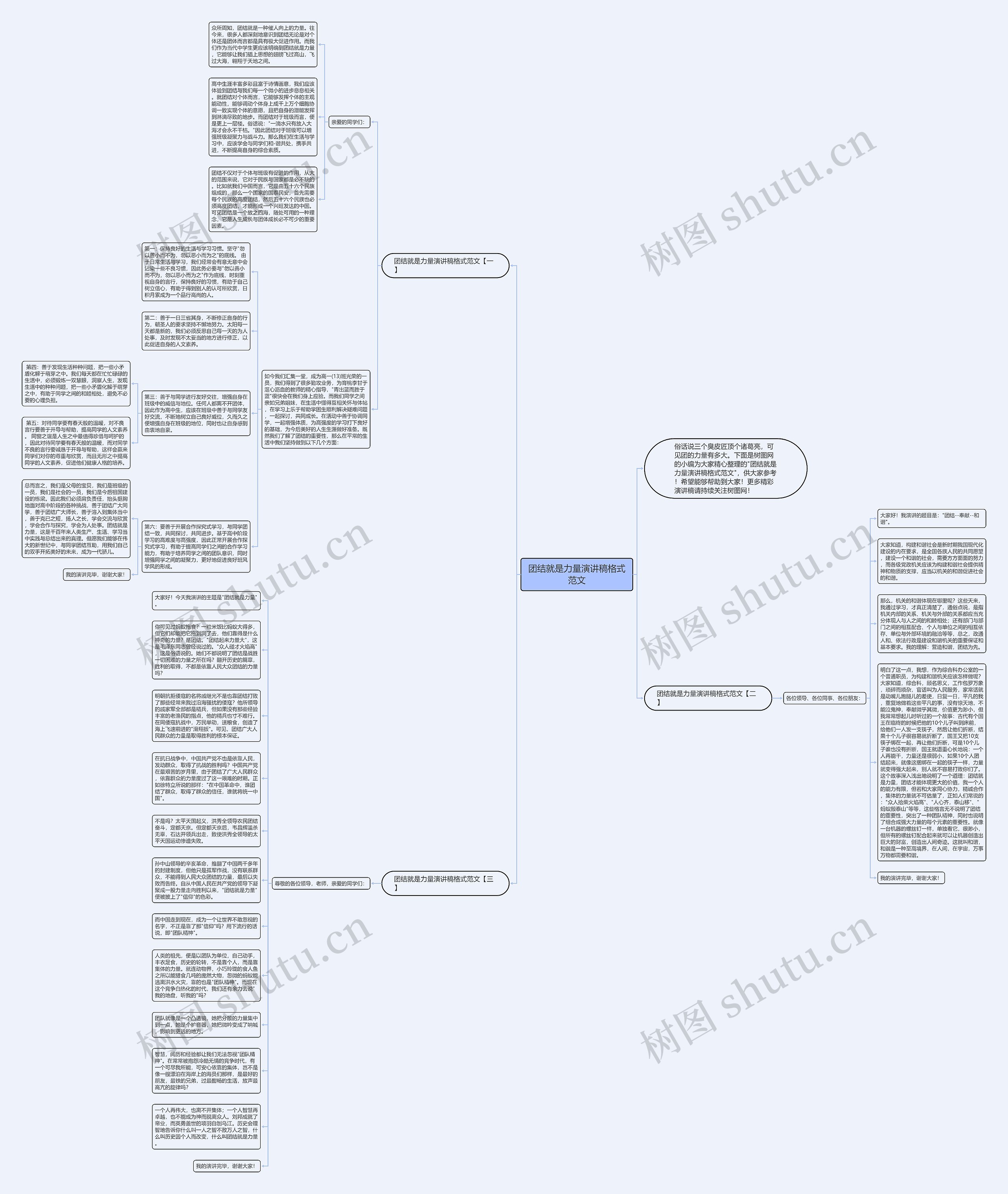 团结就是力量演讲稿格式范文思维导图