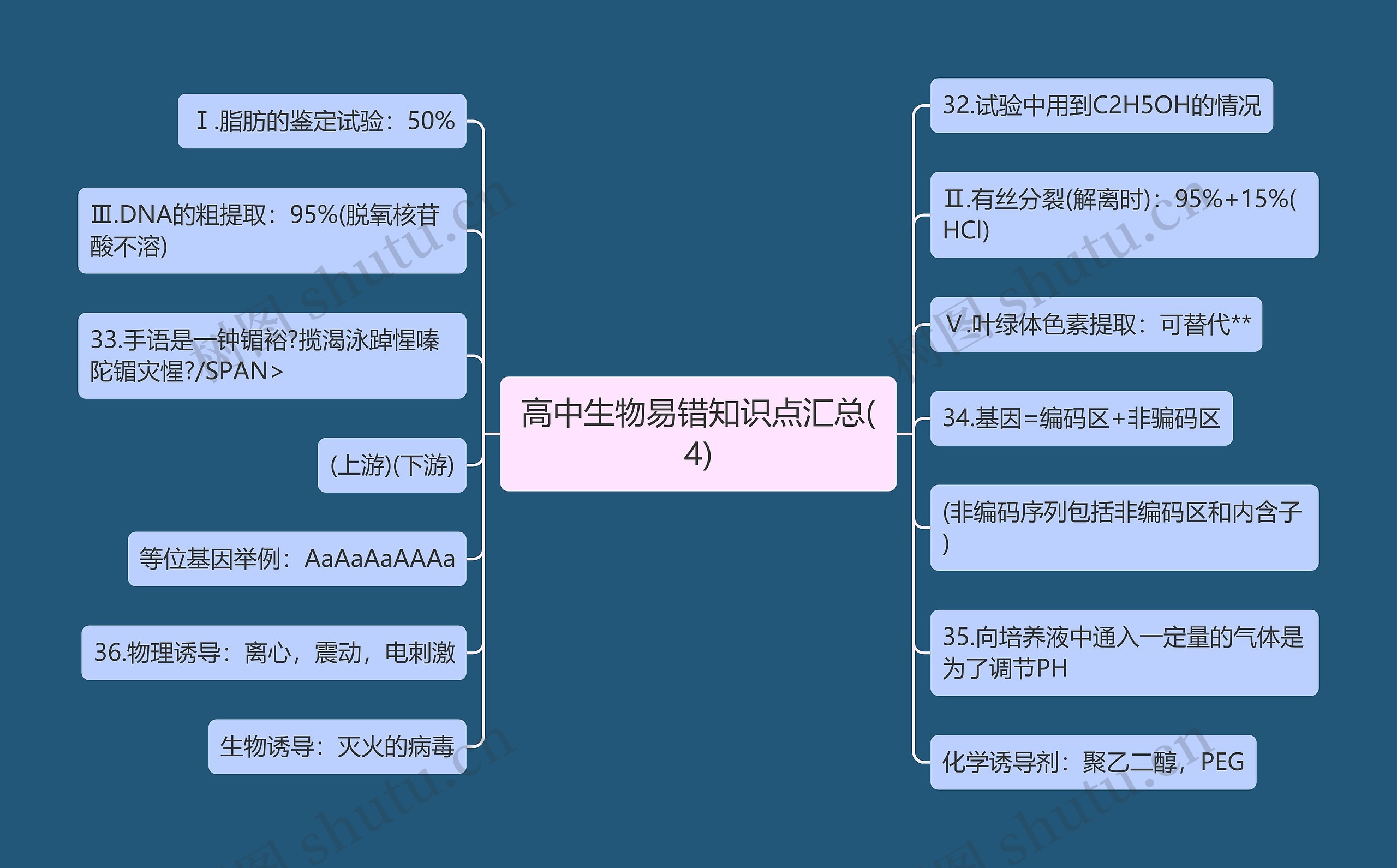 高中生物易错知识点汇总(4)思维导图