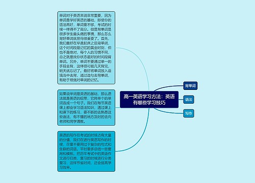 高一英语学习方法：英语有哪些学习技巧