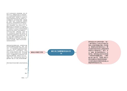 银行员工辞职报告范本2014