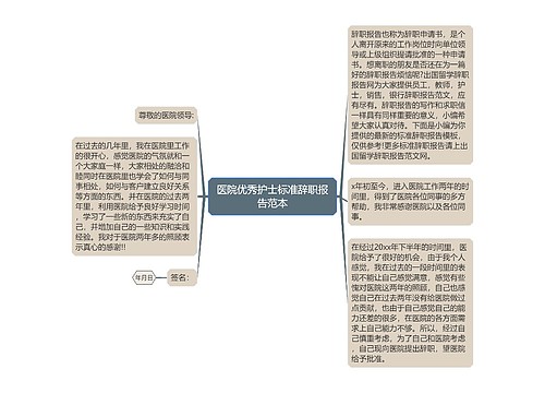 医院优秀护士标准辞职报告范本