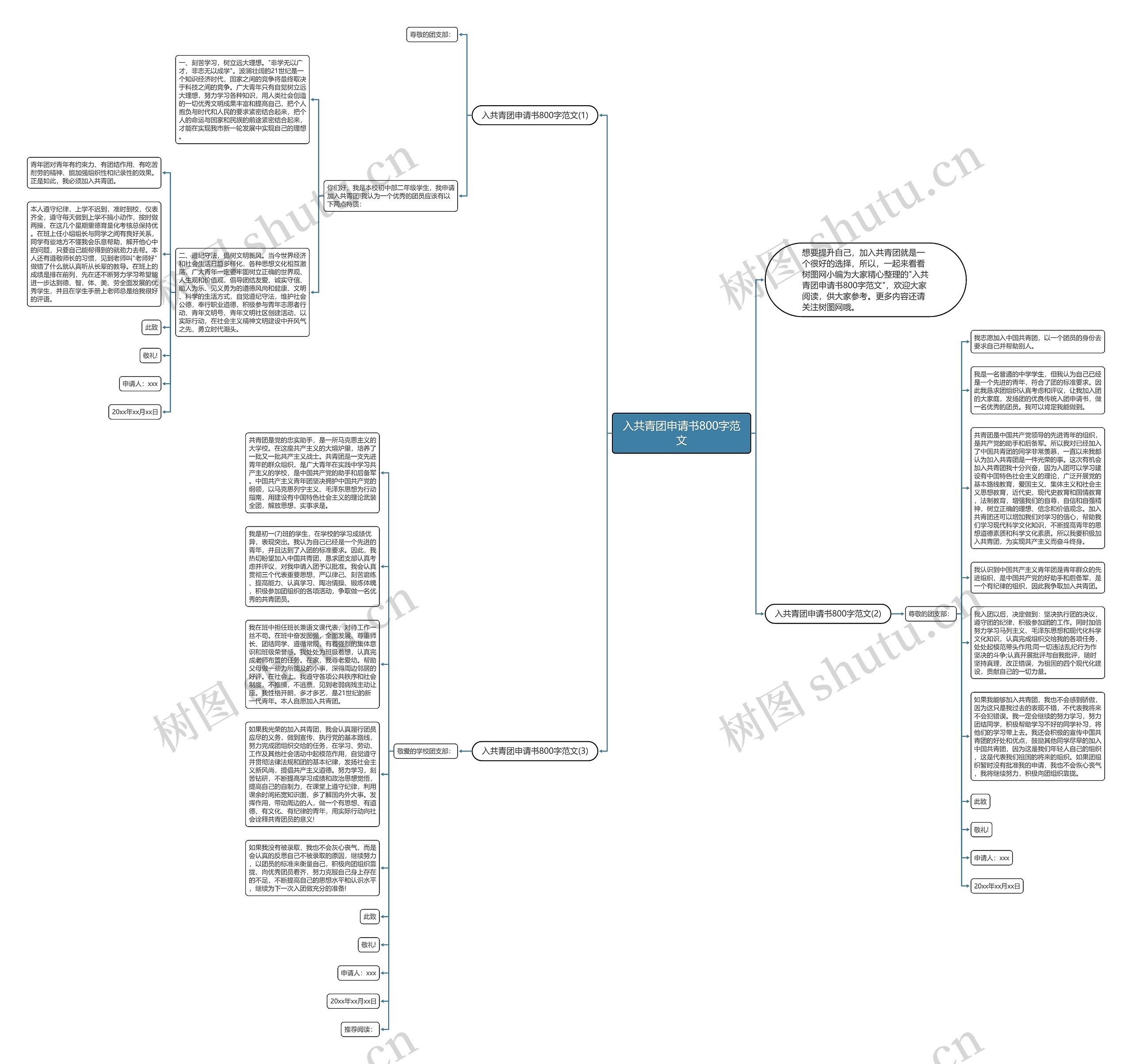 入共青团申请书800字范文思维导图
