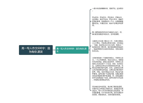 高一写人作文600字：因为有你,朋友