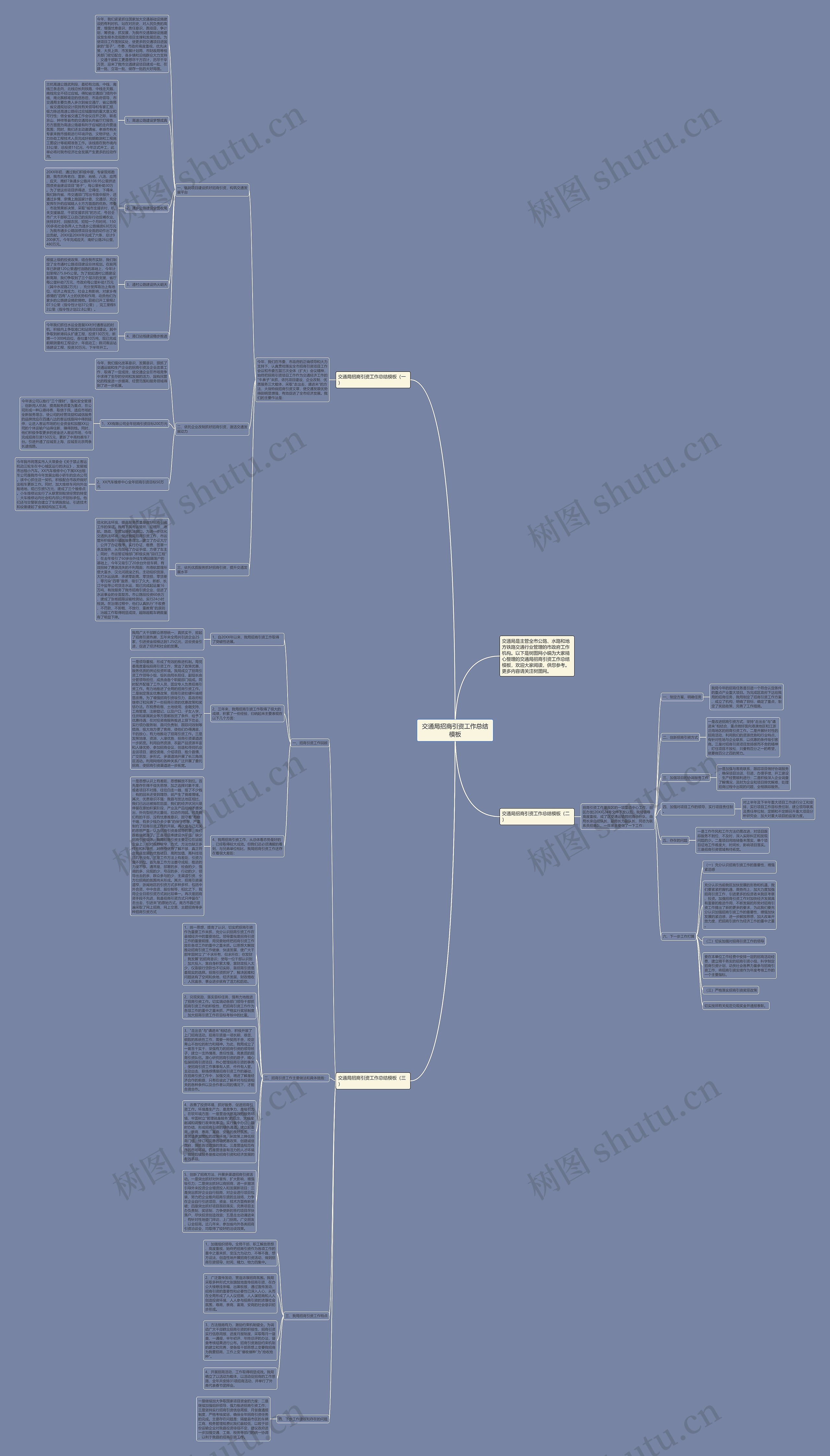 交通局招商引资工作总结思维导图