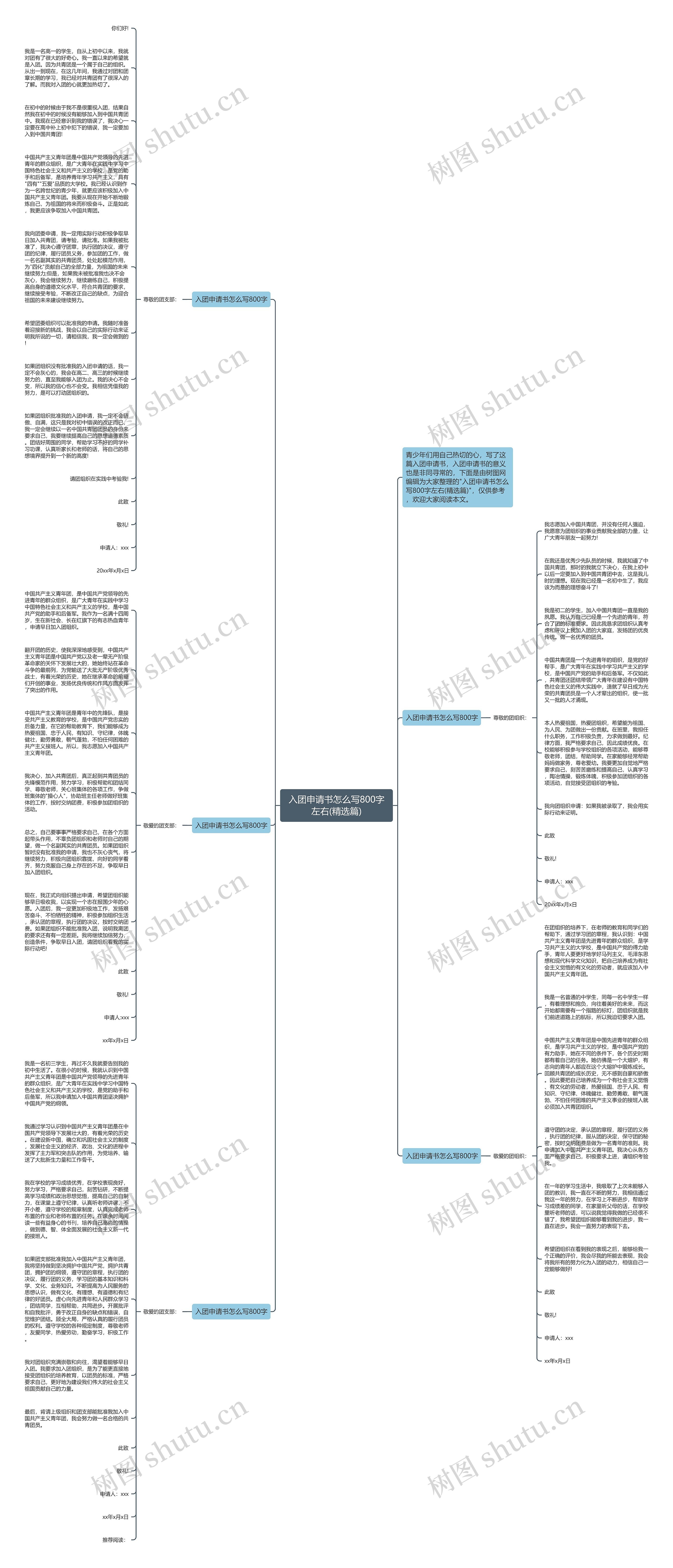 入团申请书怎么写800字左右(精选篇)思维导图