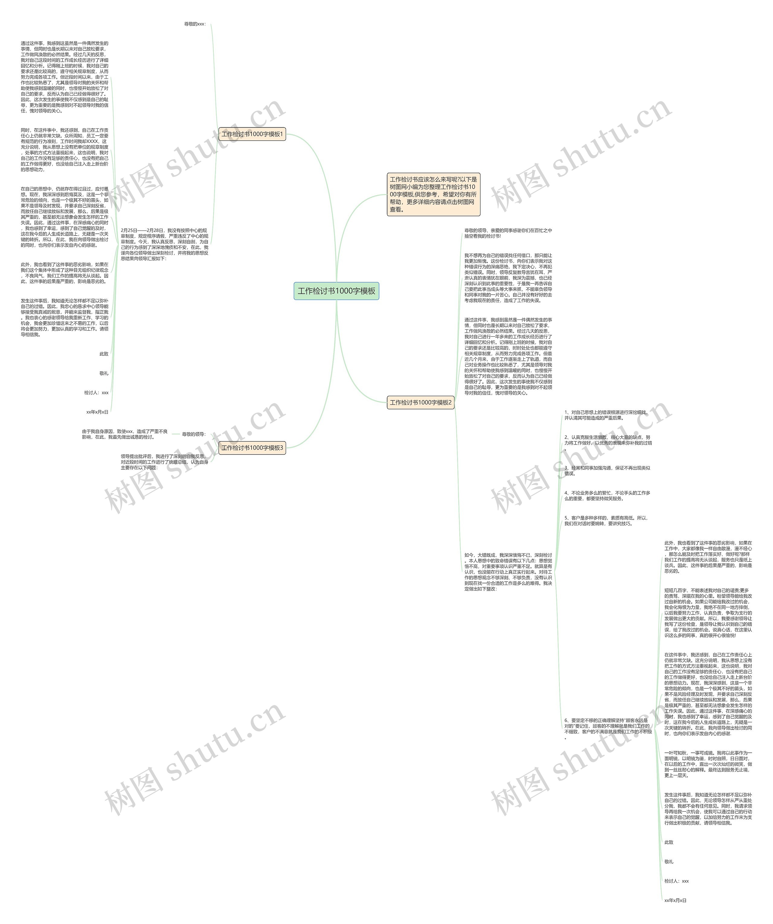 工作检讨书1000字模板