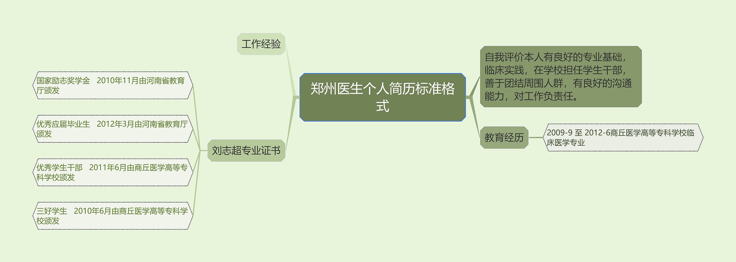 郑州医生个人简历标准格式