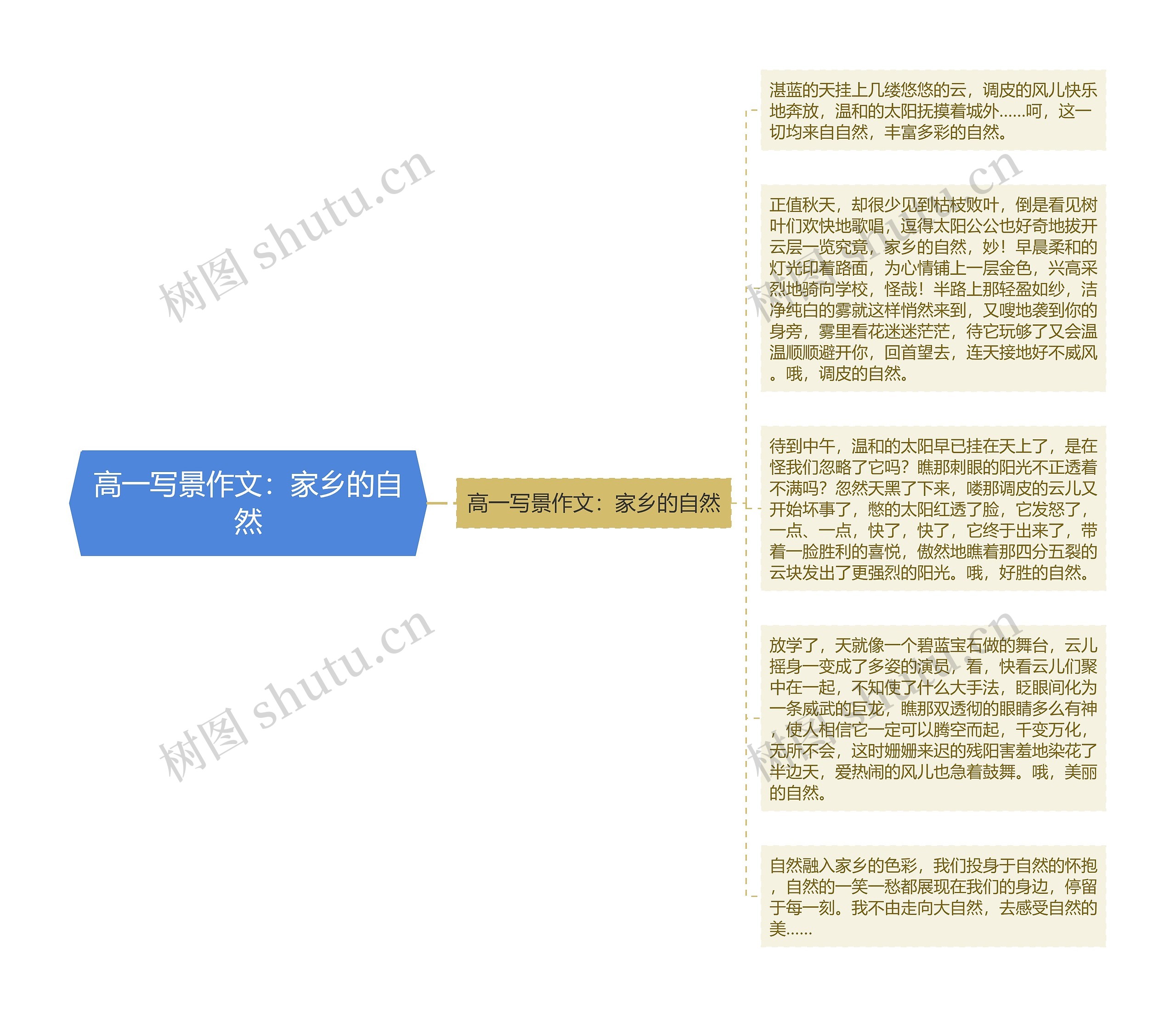 高一写景作文：家乡的自然思维导图