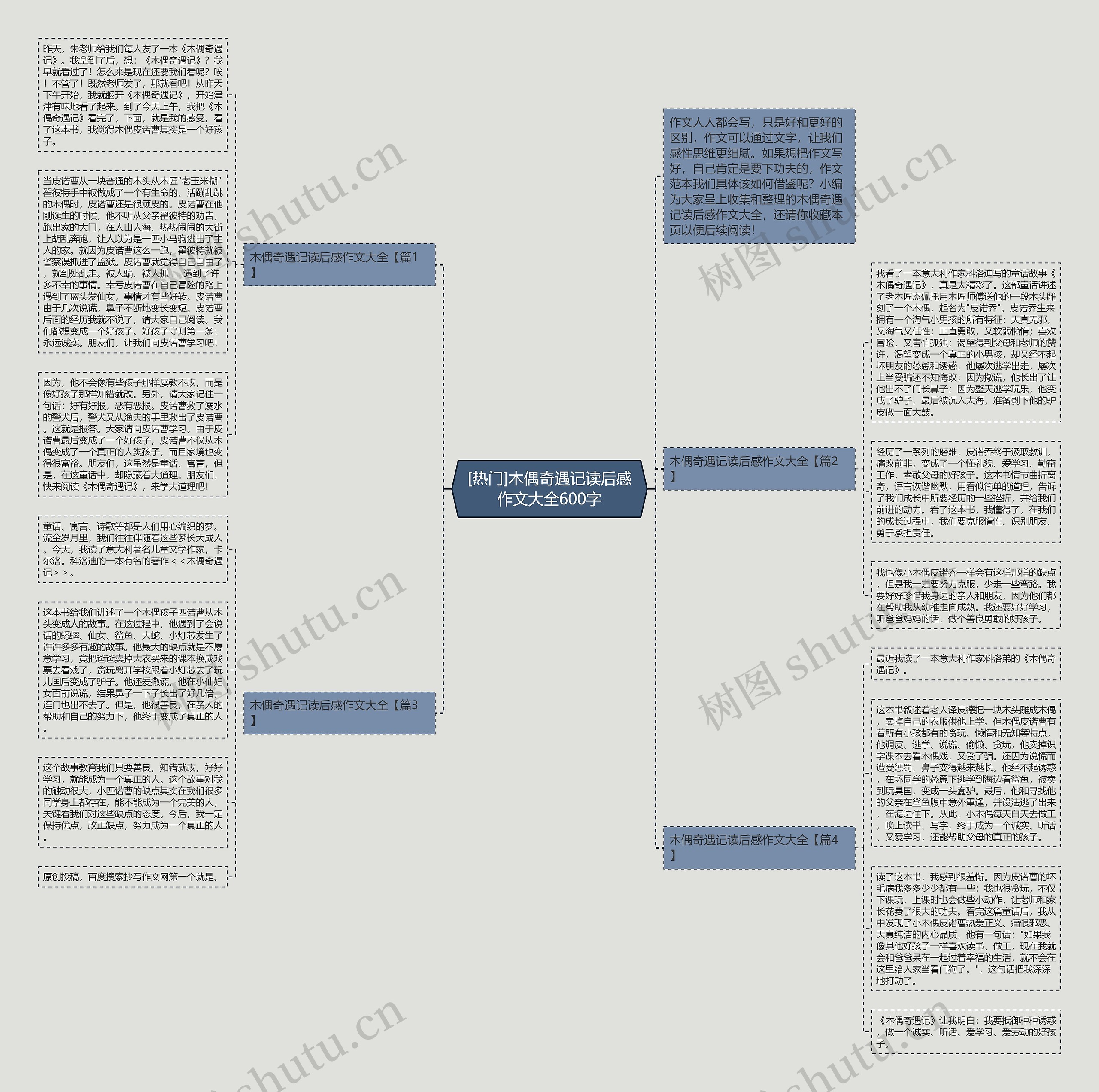 [热门]木偶奇遇记读后感作文大全600字思维导图