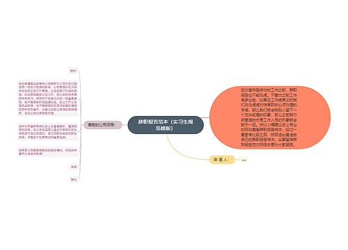 辞职报告范本（实习生规范模板）