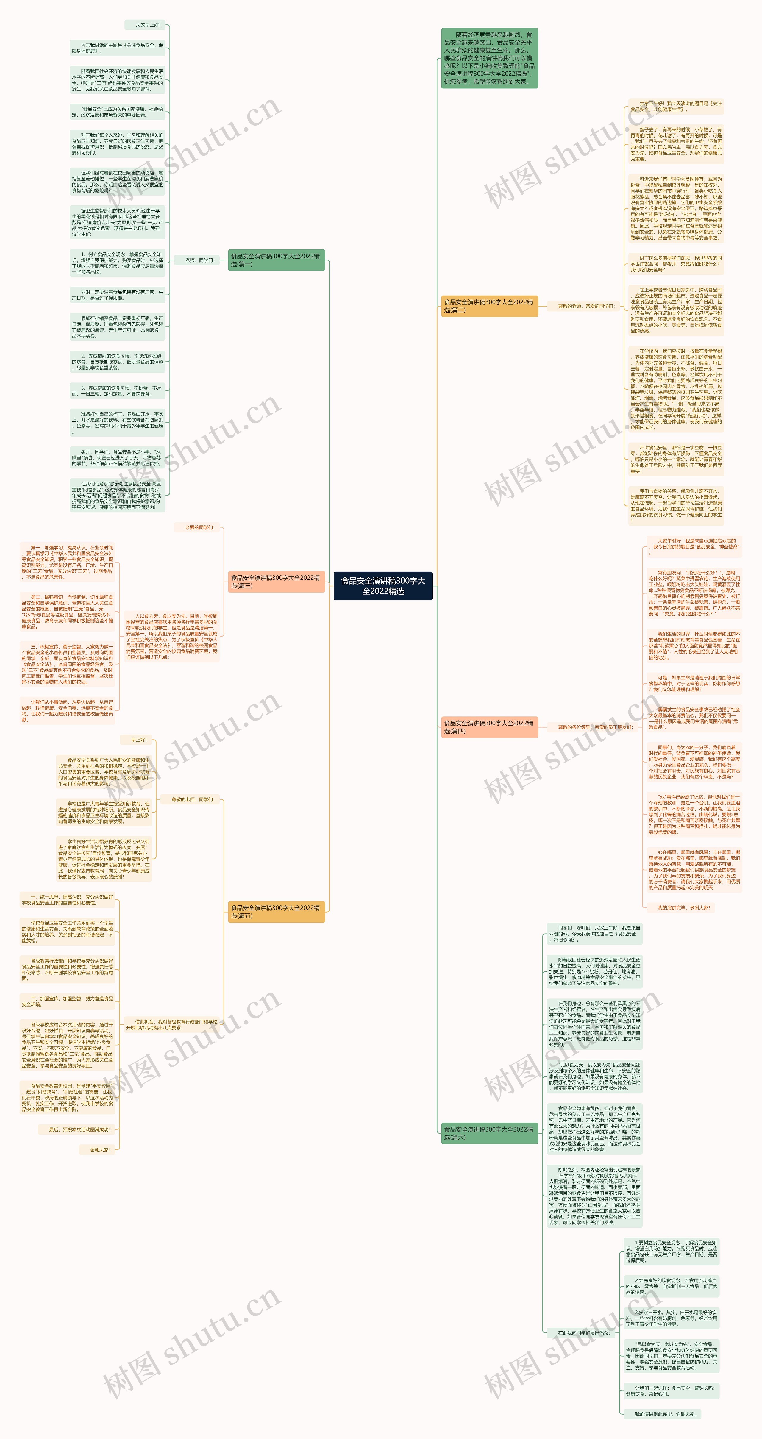 食品安全演讲稿300字大全2022精选思维导图