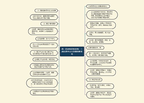 高一历史知识的总结：二战后资本主义发展的新变化