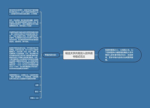 精选大学共青团入团申请书格式范文