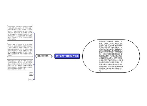 银行老员工辞职报告范本