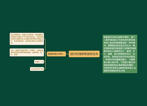 银行标准辞职报告范本