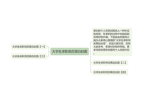 大学生求职简历黑白封面