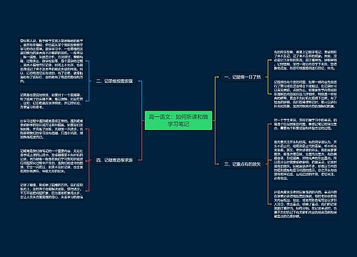 高一语文：如何听课和做学习笔记