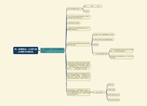 高一物理教案：4.6用牛顿定律解决问题(四)