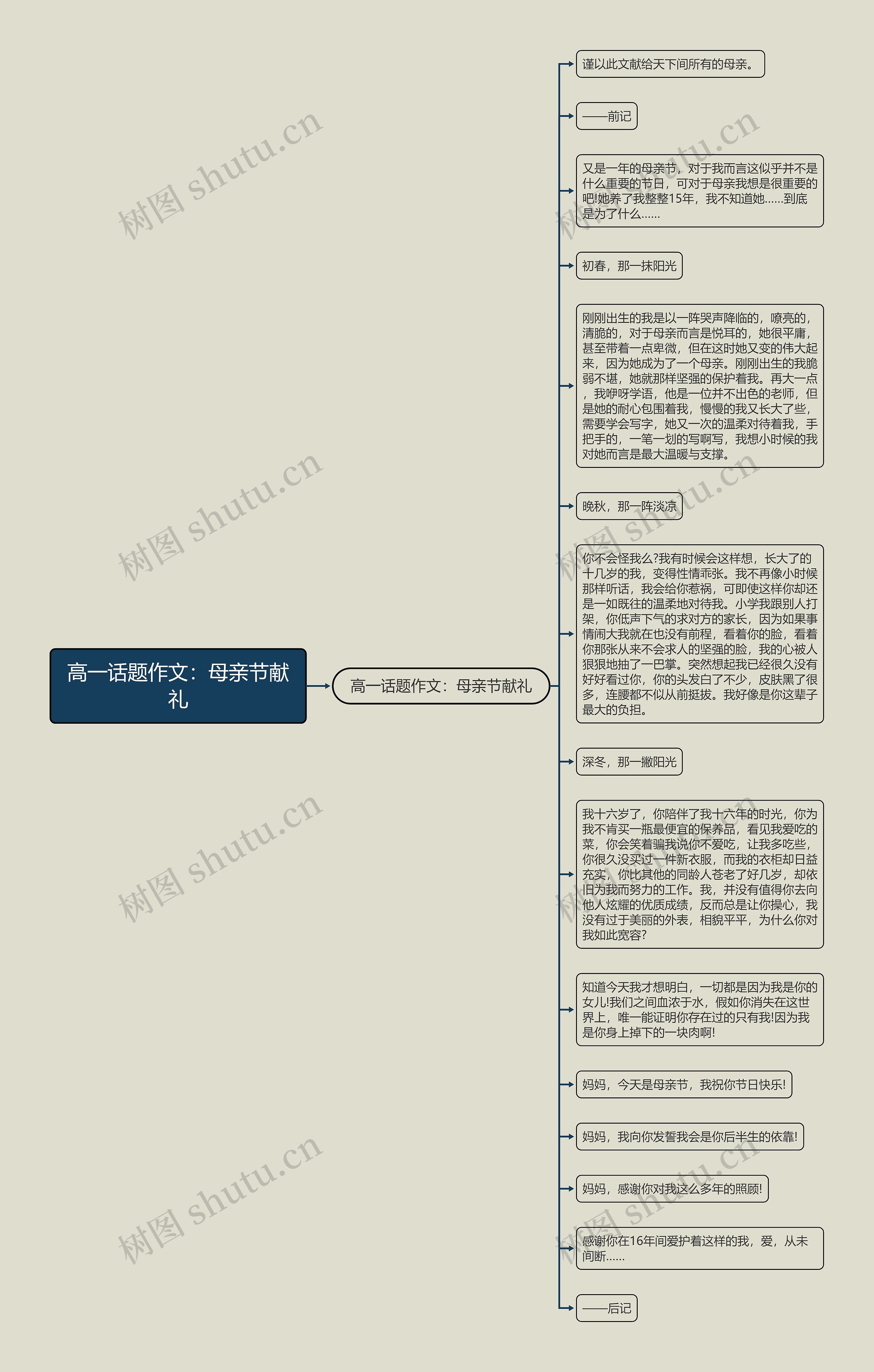 高一话题作文：母亲节献礼