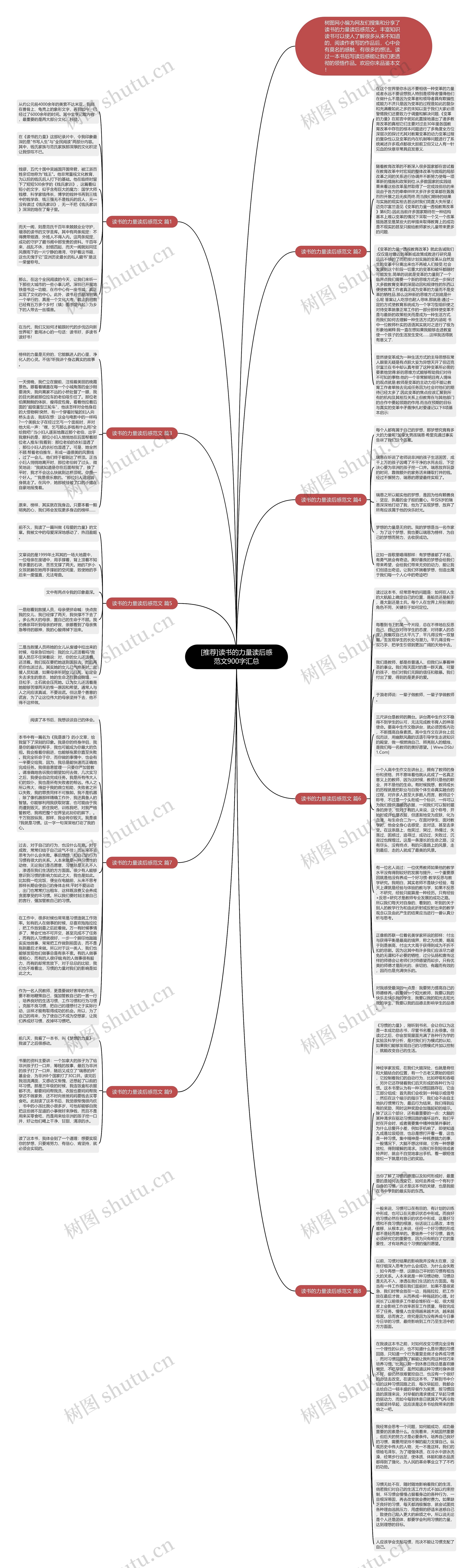 [推荐]读书的力量读后感范文900字汇总思维导图