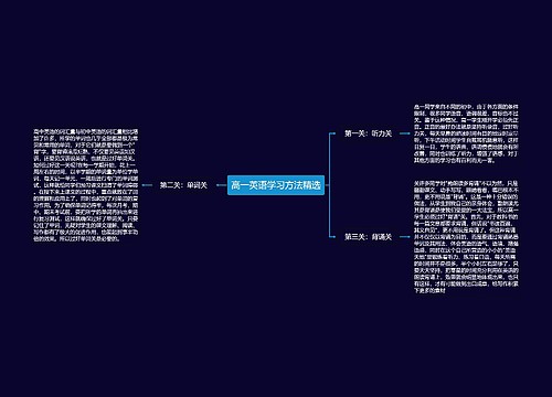 高一英语学习方法精选