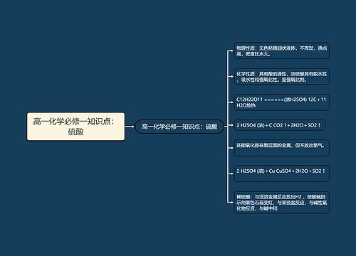 高一化学必修一知识点：硫酸