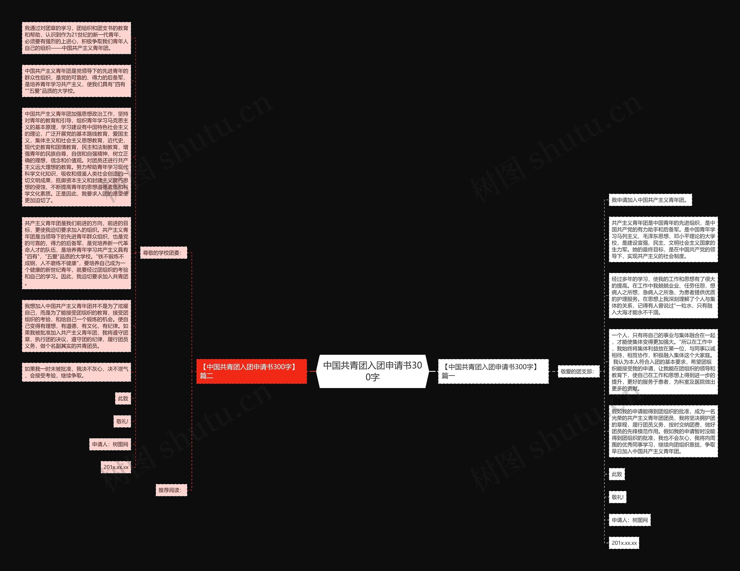 中国共青团入团申请书300字思维导图